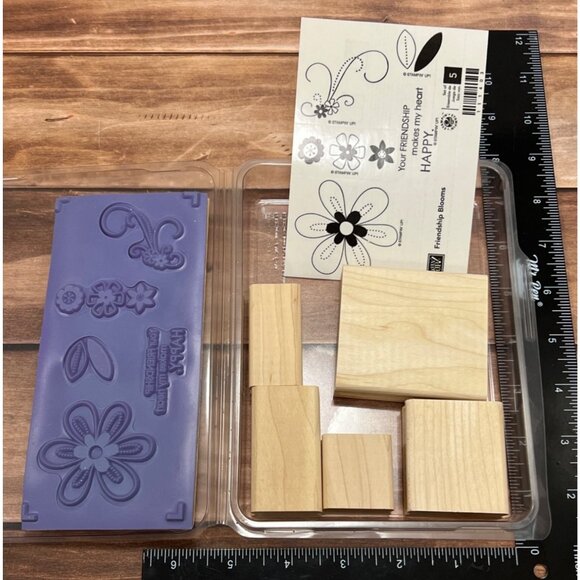 Stampin Up Friendship Blooms Wood Mounted Rubber Stamp Set 111403 - Picture 2 of 2